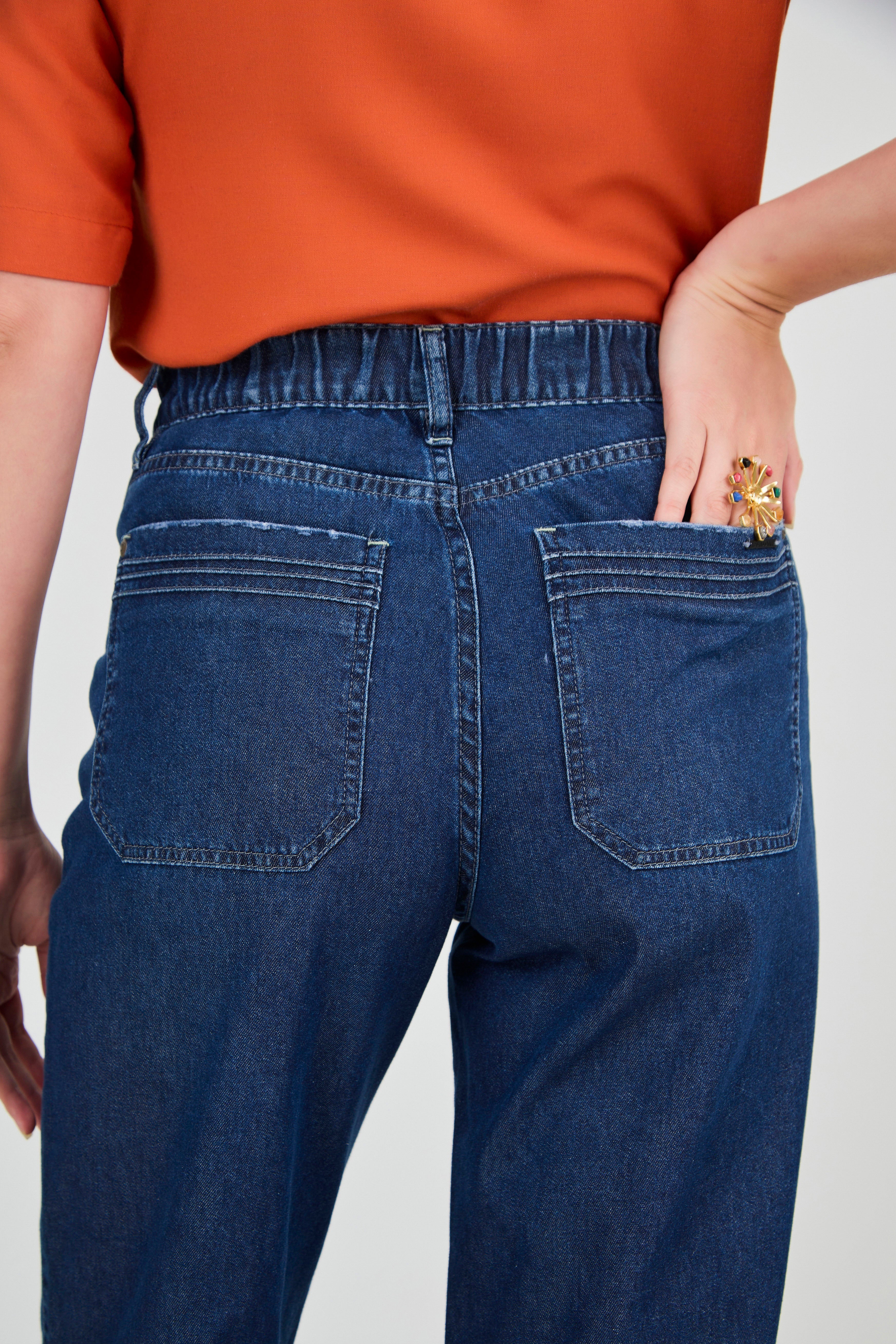 SCALON - Calça Ampla Destroyer Jeans Escuro