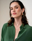 MADRE REINA - Camisa Classica Pesponto Verde Folha - Verão 27