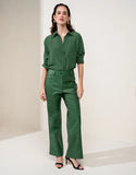 MADRE REINA - Camisa Classica Pesponto Verde Folha - Verão 27