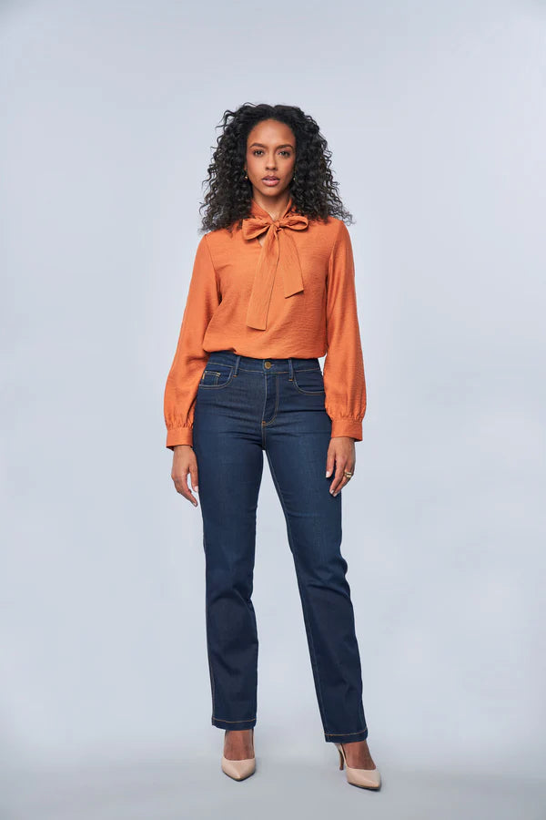 SCALON - Calça Reta Estonado Jeans Escuro