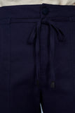 SCALON - Calça Linho Reta Azul Marinho