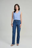 SCALON - Calça Jeans Reta Destroyer Azul Marinho