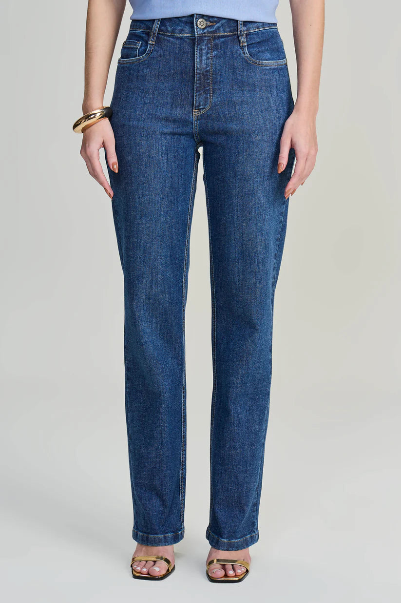 SCALON - Calça Jeans Reta Destroyer Azul Marinho