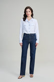SCALON - Calça Jeans Reta Destroyer Azul