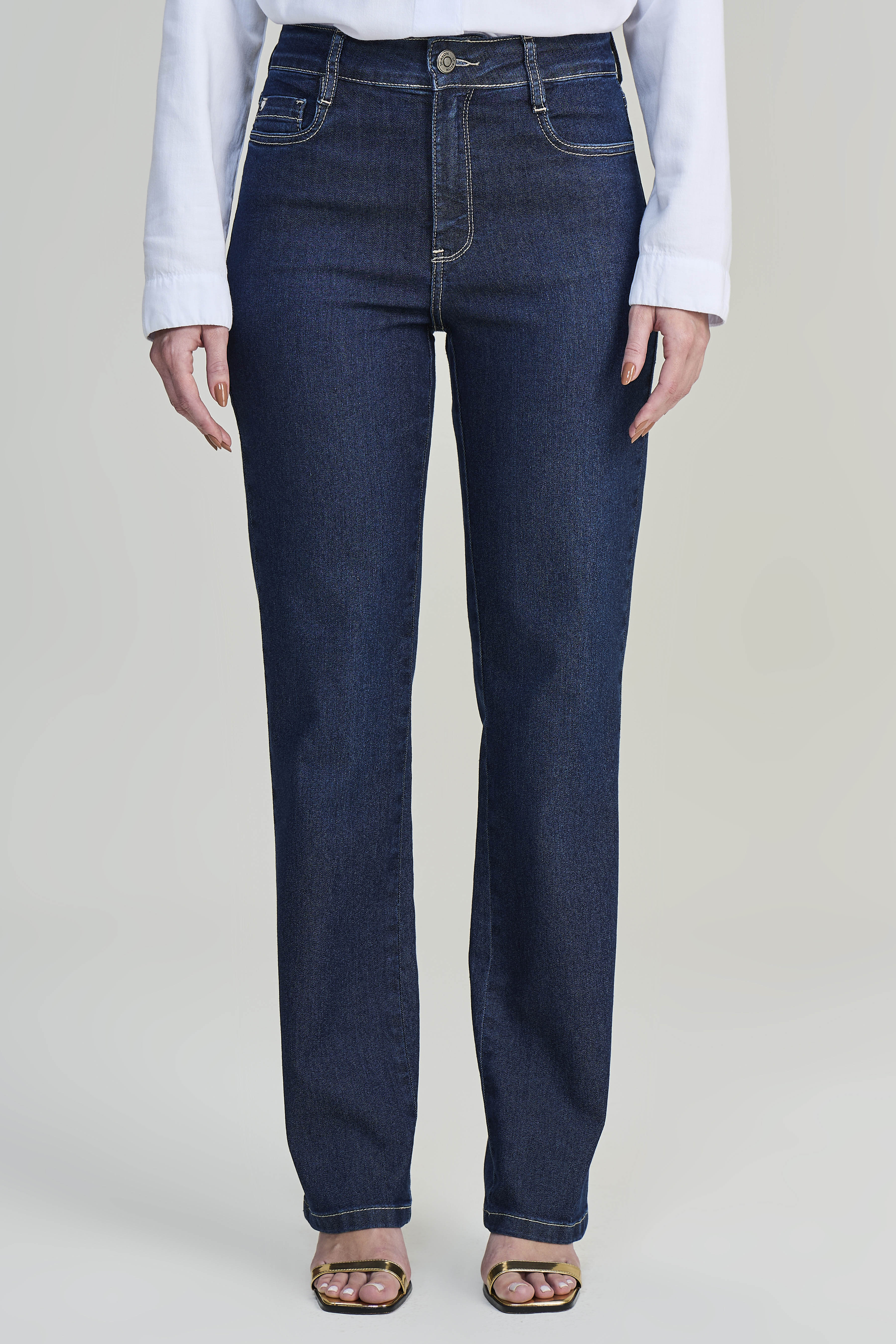 SCALON - Calça Jeans Reta Destroyer Azul