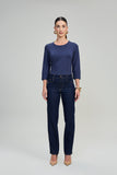 SCALON - Calça Jeans Reta Amaciado Azul