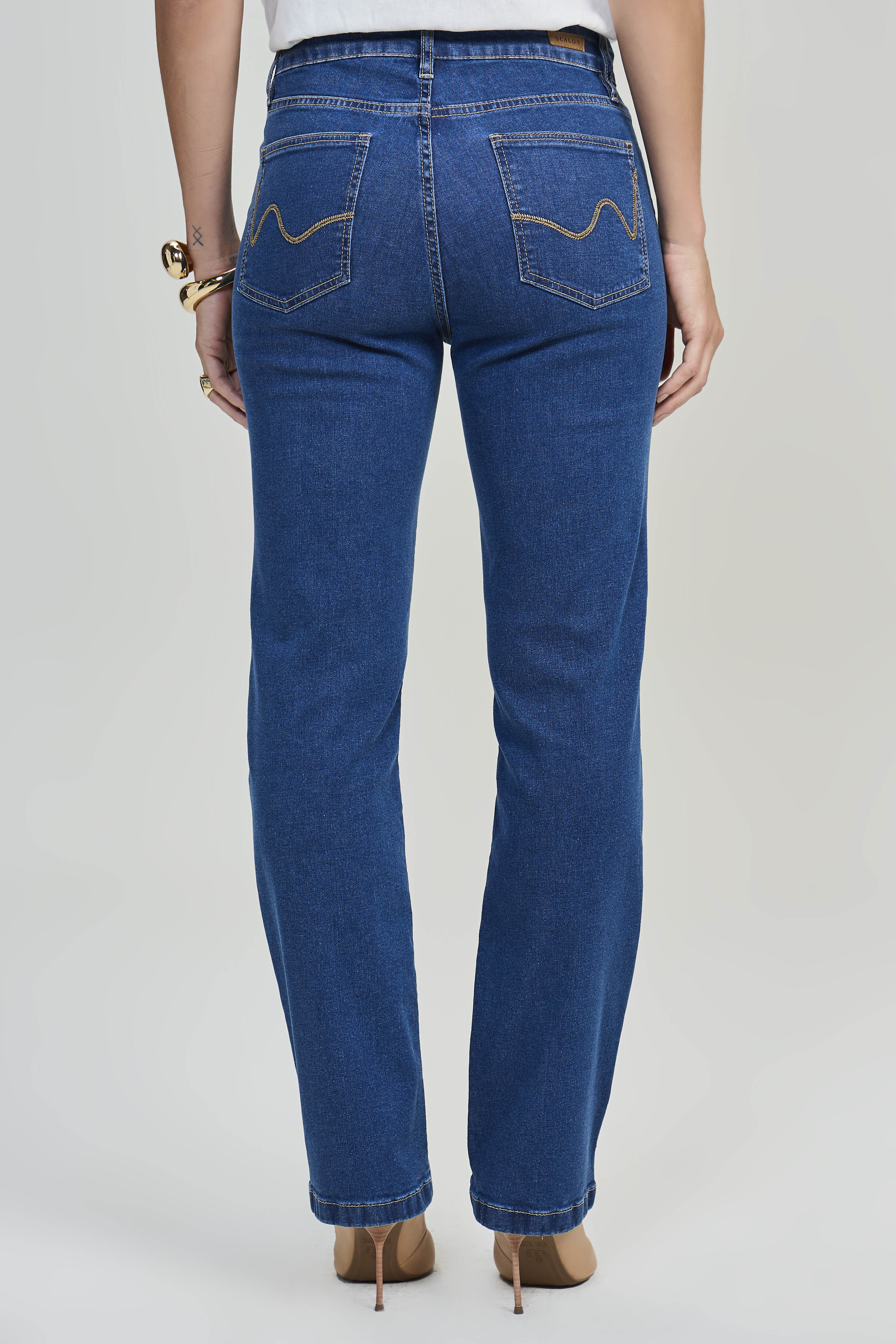 SCALON - Calça Jeans Reta Hiper Destroyer Azul