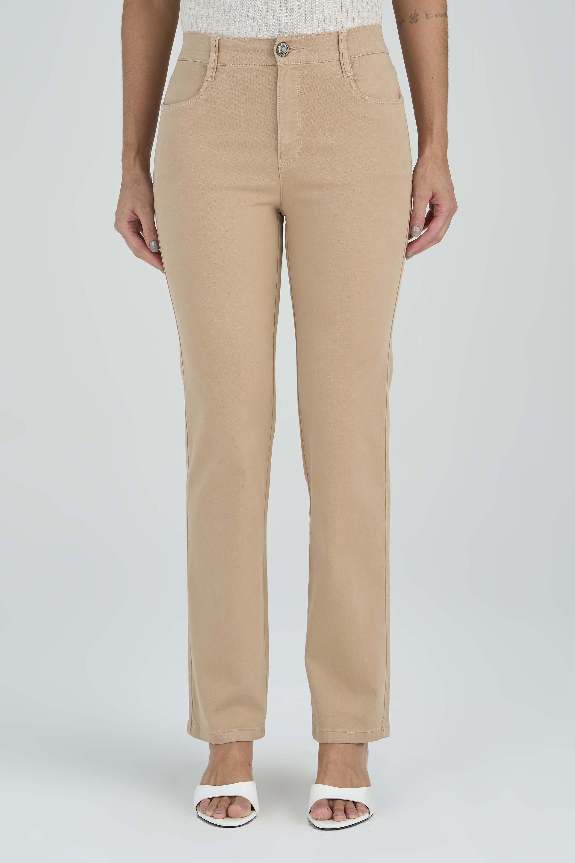 SCALON - Calça Malha Color Reta Maura Camurça