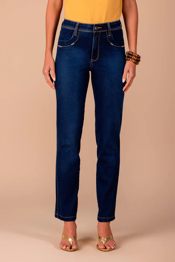 SCALON - Calça Jeans Reta Destroyer Azul