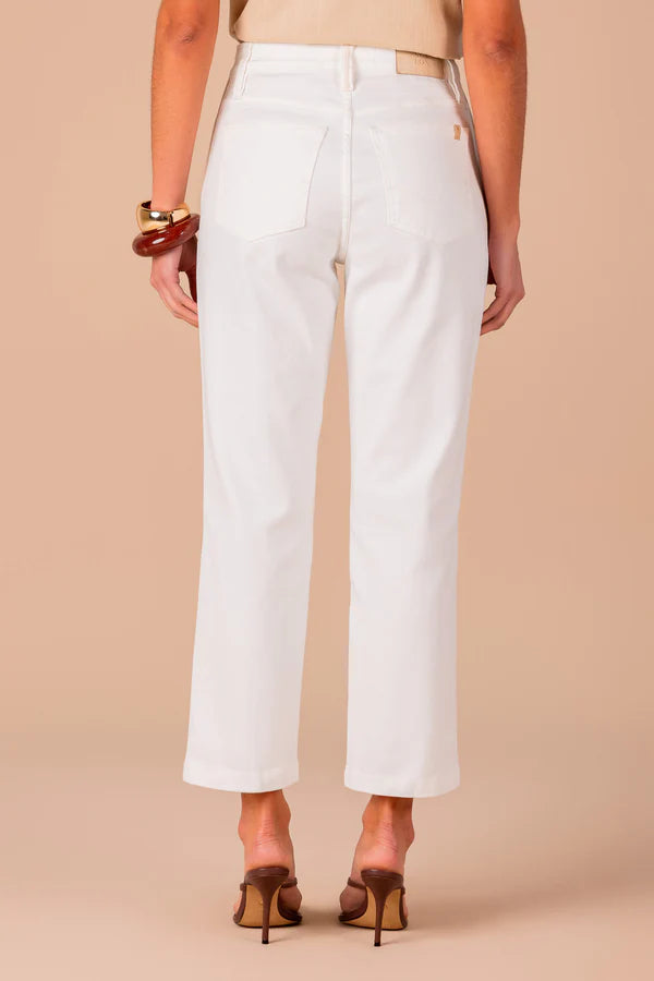 SCALON - Calça Sarja Pantcropped Estonado OFF White