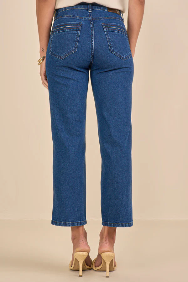 SCALON - Calça Jeans Cropped Destroyer Cinza