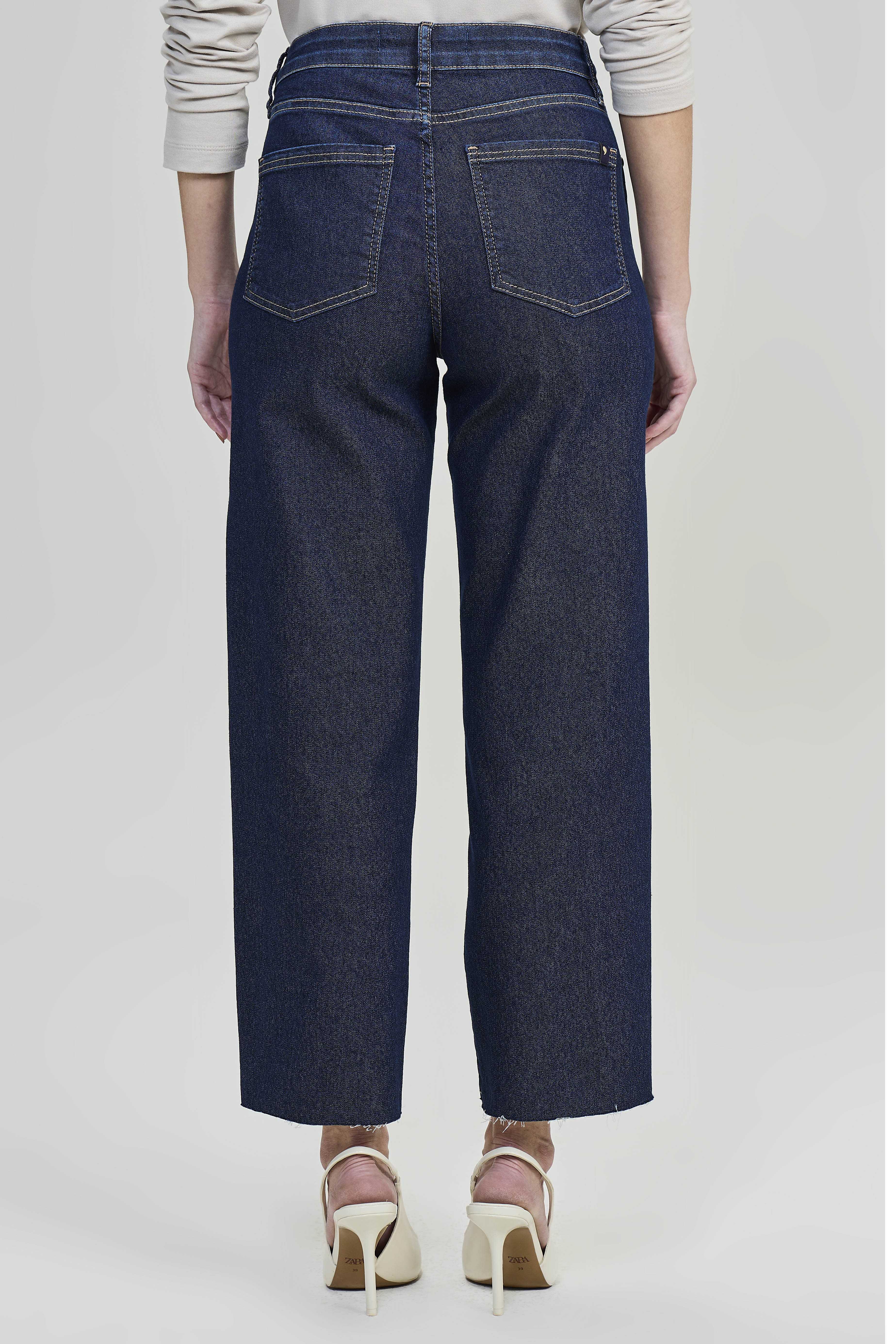 SCALON - Calça Jeans Pantcropped Destroyer Azul