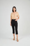 SCALON - Calça Sarja Pant Cropped Preto Estonada