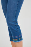 SCALON - Calça Cropped Angelina Marmorizado Jeans Médio