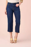 SCALON - Calça Jeans Cropped Estonado Azul