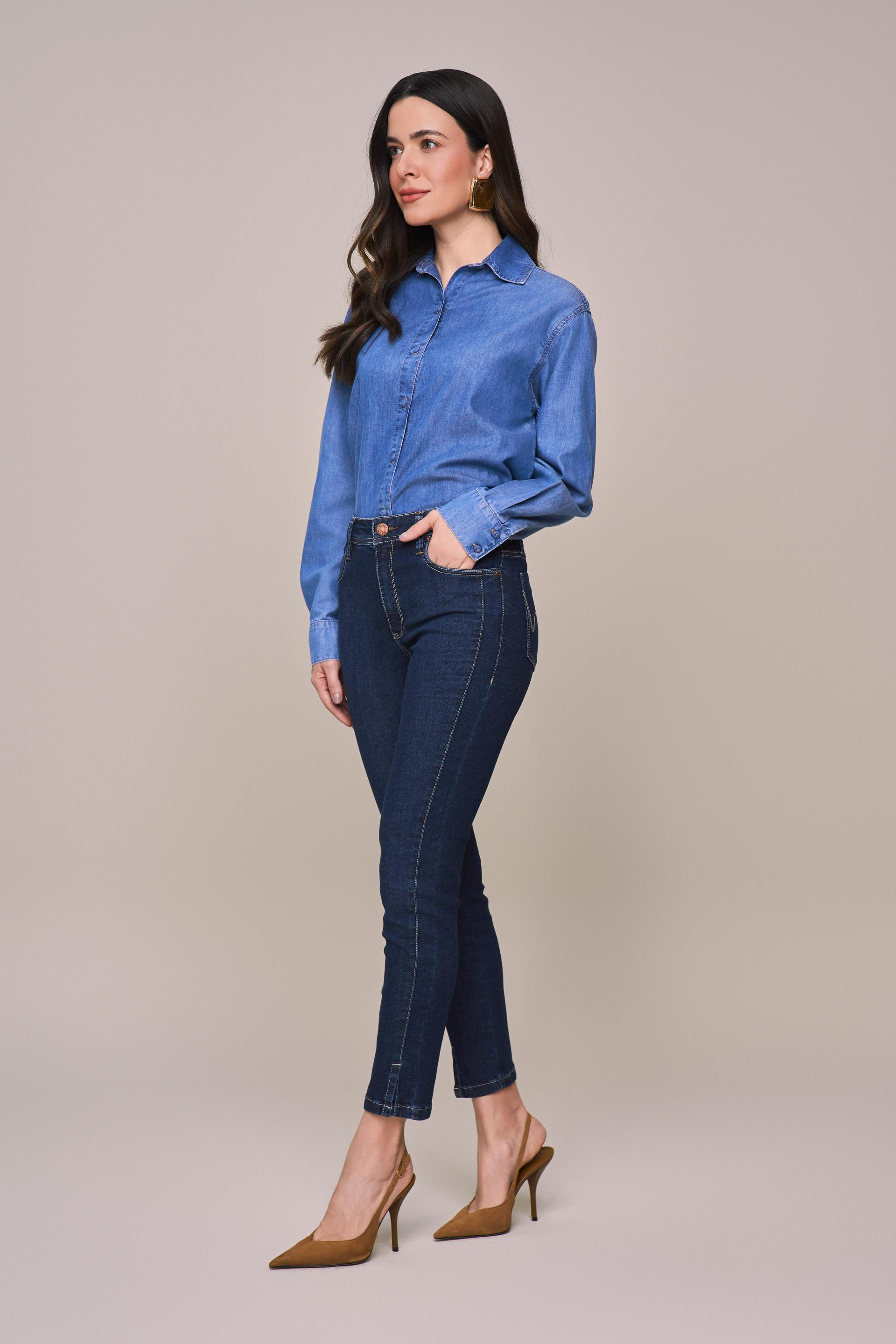 SCALON - Calça Jeans Skinny Destroyer Azul
