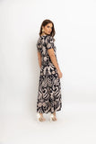 BORDA BARROCA - Vestido Mídi Fluity Zuma Preto