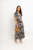 BORDA BARROCA - Vestido Mídi Fluity Zuma Preto