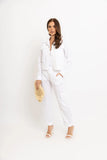 BORDA BARROCA - Calça Cargo 100% Branco