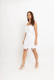 BORDA BARROCA - Vestido Curto Linho 100% Branco