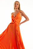 AGILITÀ - Vestido Longo Florence Tangerina Laranja