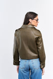 Ana Vargas - Mini Trench Helo Mr Couro Imp. Greige Verde