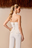 AGILITÀ - Top Corselet Decote Degage OFF White