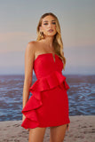 AGILITÀ - Vestido Curto Hilary Babado red