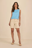 SCALON - Bermuda Sarja Color Midi Bege