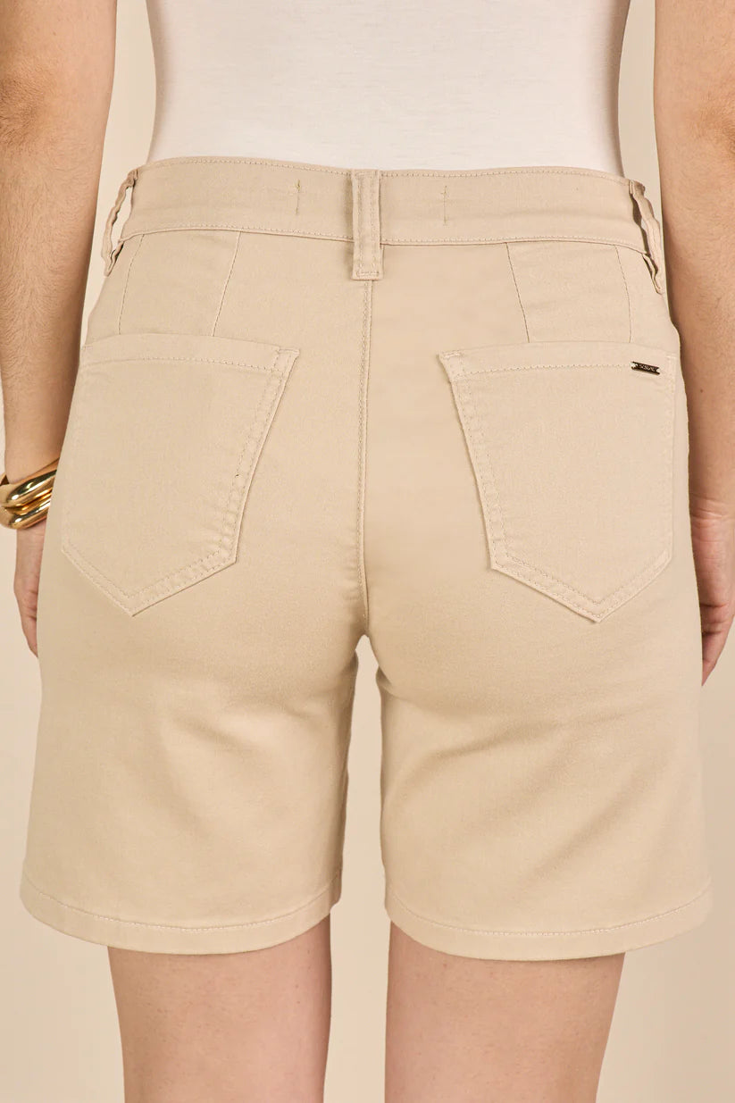 SCALON - Bermuda Sarja Color Midi Bege