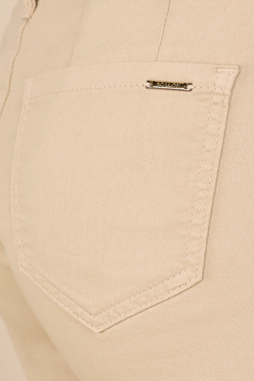 SCALON - Bermuda Sarja Color Midi Bege