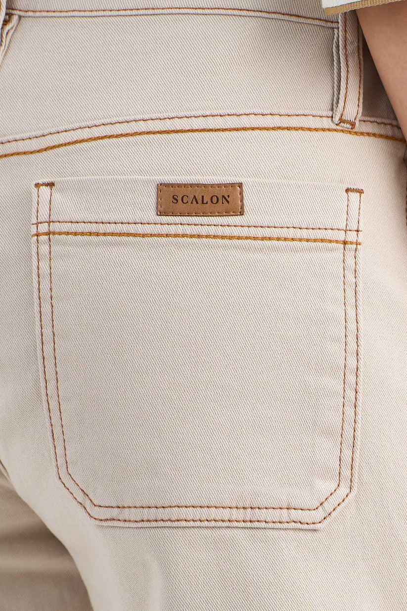 SCALON - Bermuda Sarja Midi Bege