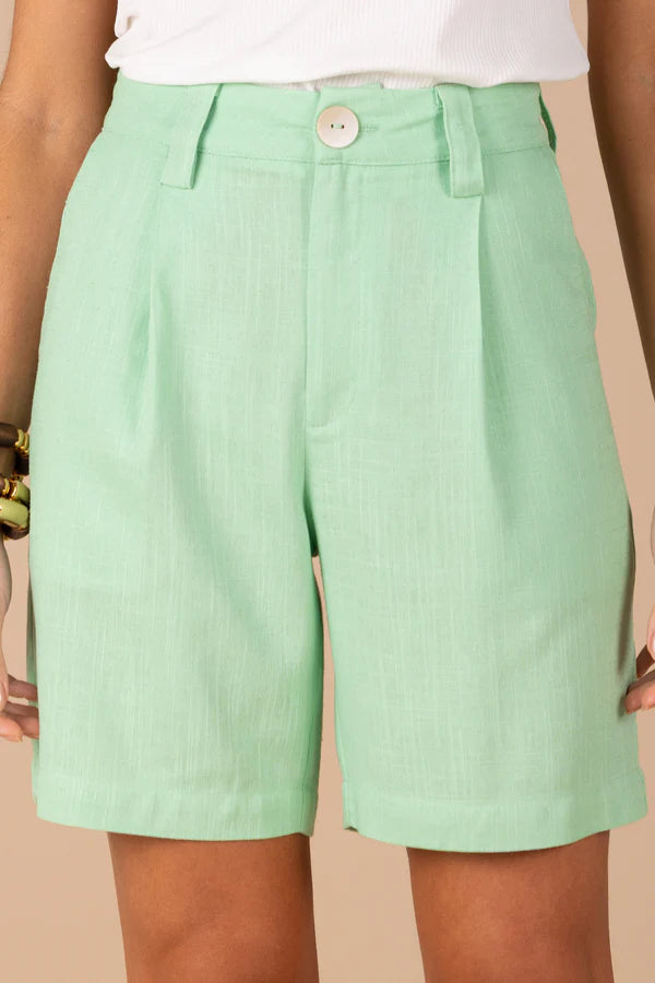 SCALON - Bermuda Viscose Midi Verde Maça