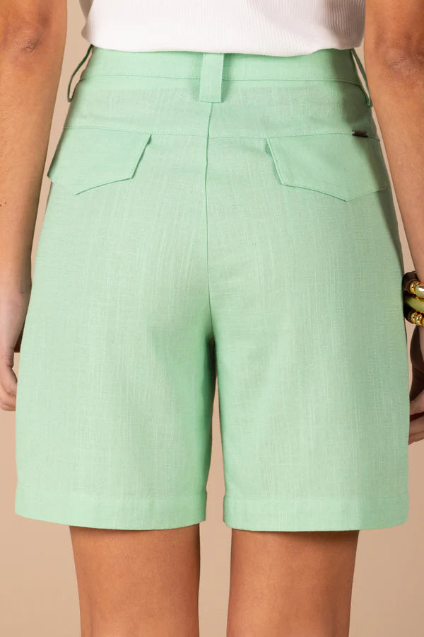 SCALON - Bermuda Viscose Midi Verde Maça