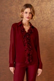 AGILITÀ - Camisa Babados Volant Bordeaux