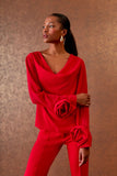 AGILITÀ - Blusa Flor Manga Rouge Vermelho