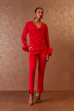 AGILITÀ - Blusa Flor Manga Rouge Vermelho