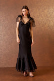 AGILITÀ - Vestido Mídi Alça Laço Preto