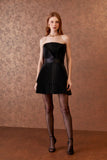 AGILITÀ - Vestido Curto Plissado Preto