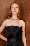 AGILITÀ - Vestido Curto Plissado Preto