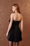 AGILITÀ - Vestido Curto Plissado Preto