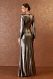 AGILITÀ - Vestido Longo Decote com Degage Prata