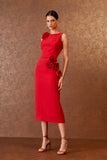 AGILITÀ - Vestido Mídi Flores Rouge