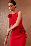 AGILITÀ - Vestido Mídi Flores Rouge