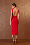 AGILITÀ - Vestido Mídi Flores Rouge