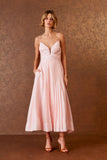 AGILITÀ - Vestido Mídi Decote Pregas Macaron