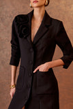 AGILITÀ - Sobretudo Crepe Classic Flor Preto
