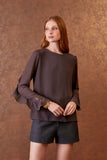 AGILITÀ - Blusa Manga Babados Gris