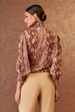 AGILITÀ - Blusa Estampa Serpente Estampa Animal Print