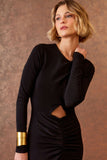 AGILITÀ - Vestido Jersey Frente Transpasse Preto